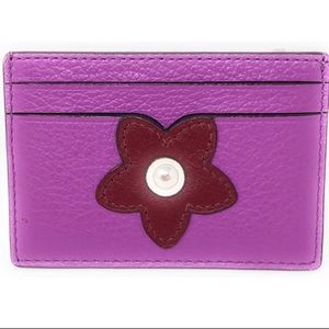 Coach Glitter Flower Flat Card Case